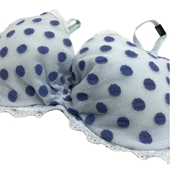 Victoria’s Secret Bra Light Blue Polka Dot size 32C - Picture 9 of 9